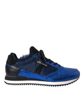 Dolce & Gabbana Blue Black Calf Hair Leather Sneakers Shoes -   -  Dolce & Gabbana.